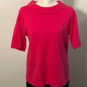 Talbots pink short sleeve sweater.